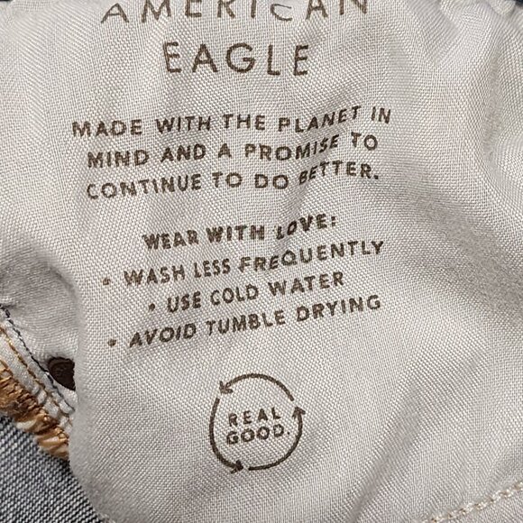 American Eagle Dark Wash Stretch Denim High Rise Tomgirl Jeans - Picture 10 of 10